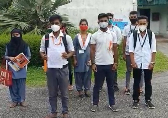 Tripura College students demand Online Exams Tripura College students demand Online Exams
